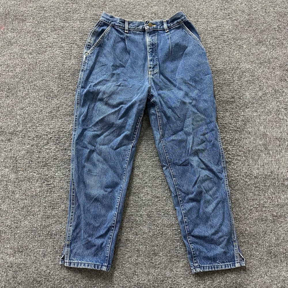 Lee Jeans Womens Size 13 Blue High Waisted Pleated Tapered Leg Vintage